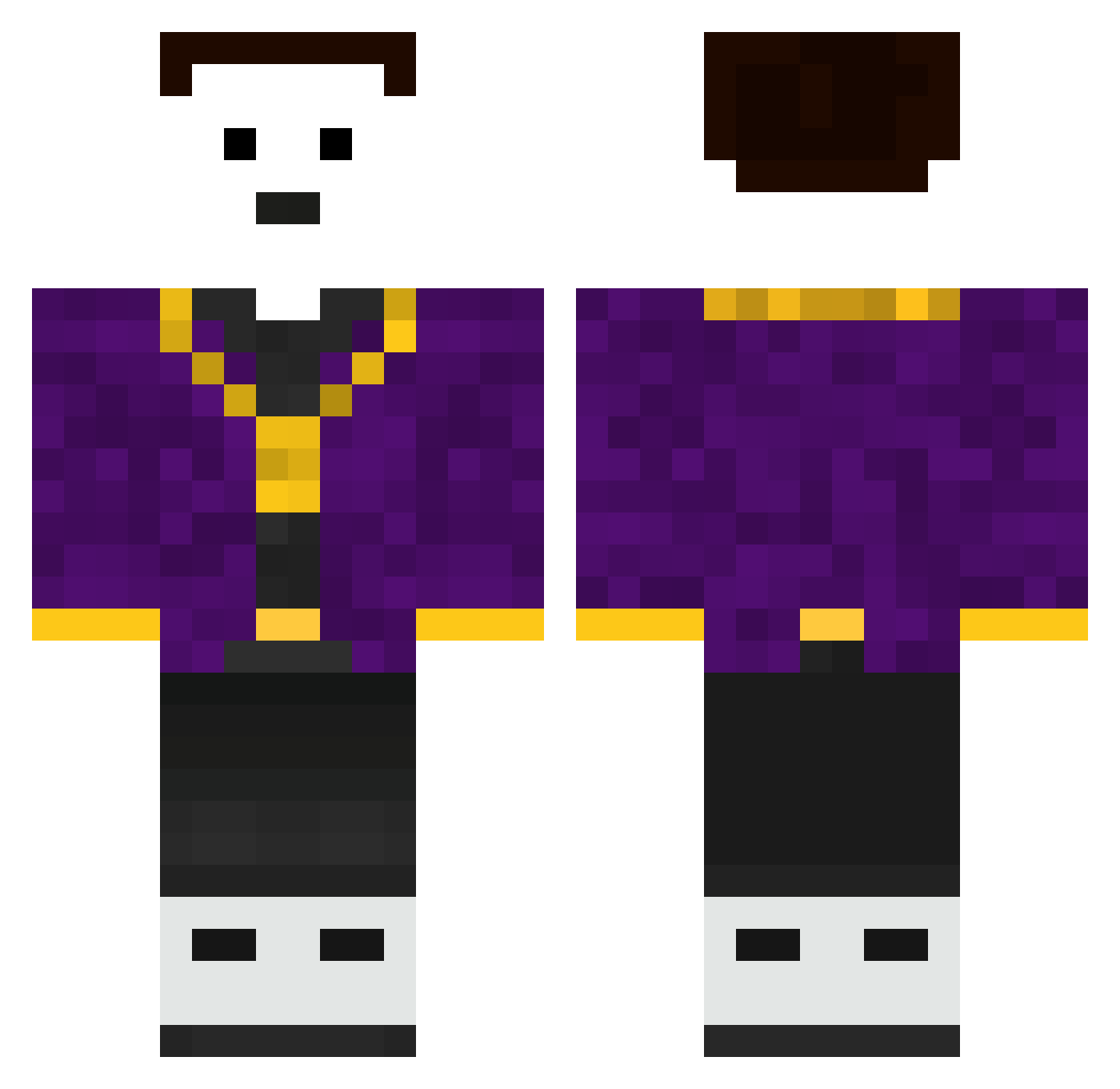 nooFrenky Minecraft skin, front and back view