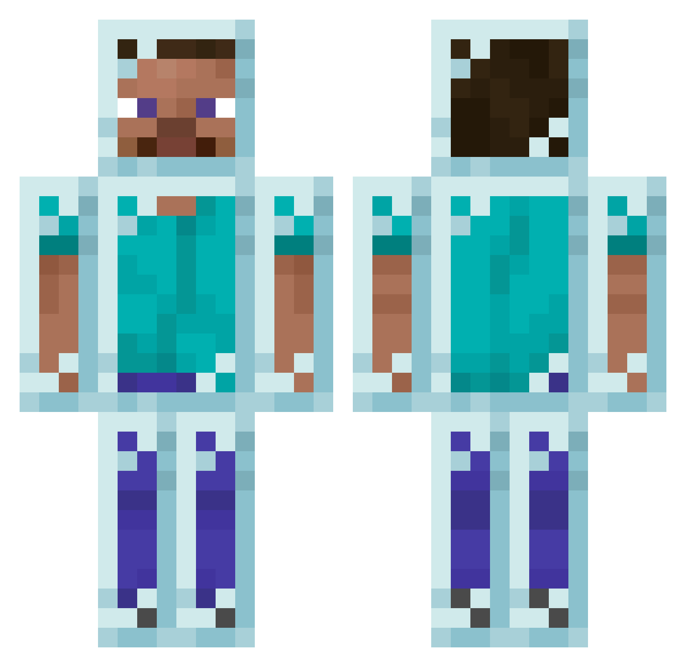 Y00nseo Minecraft skin, front and back view