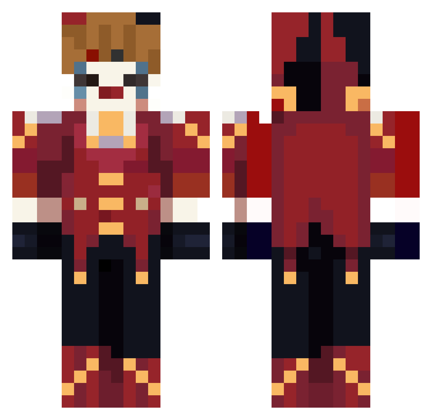 hyMiyari Minecraft skin, front and back view