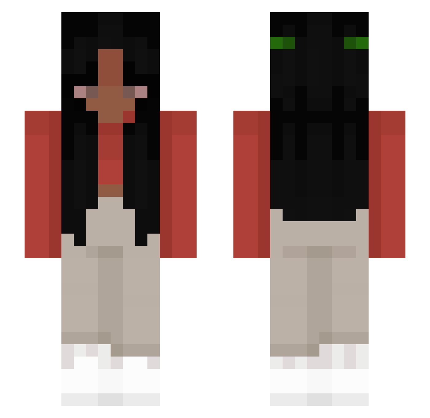 shaeshae_ Minecraft skin, front and back view