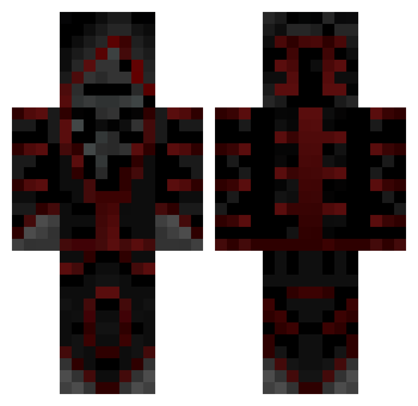 Toxicodendron Minecraft skin, front and back view