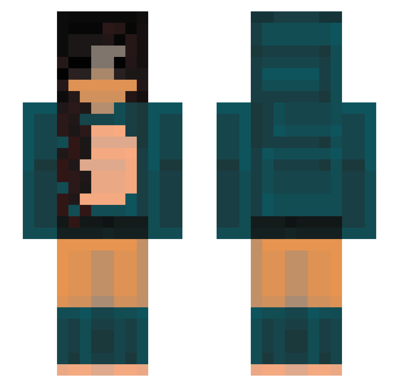 GubblieBubblie Minecraft skin, front and back view