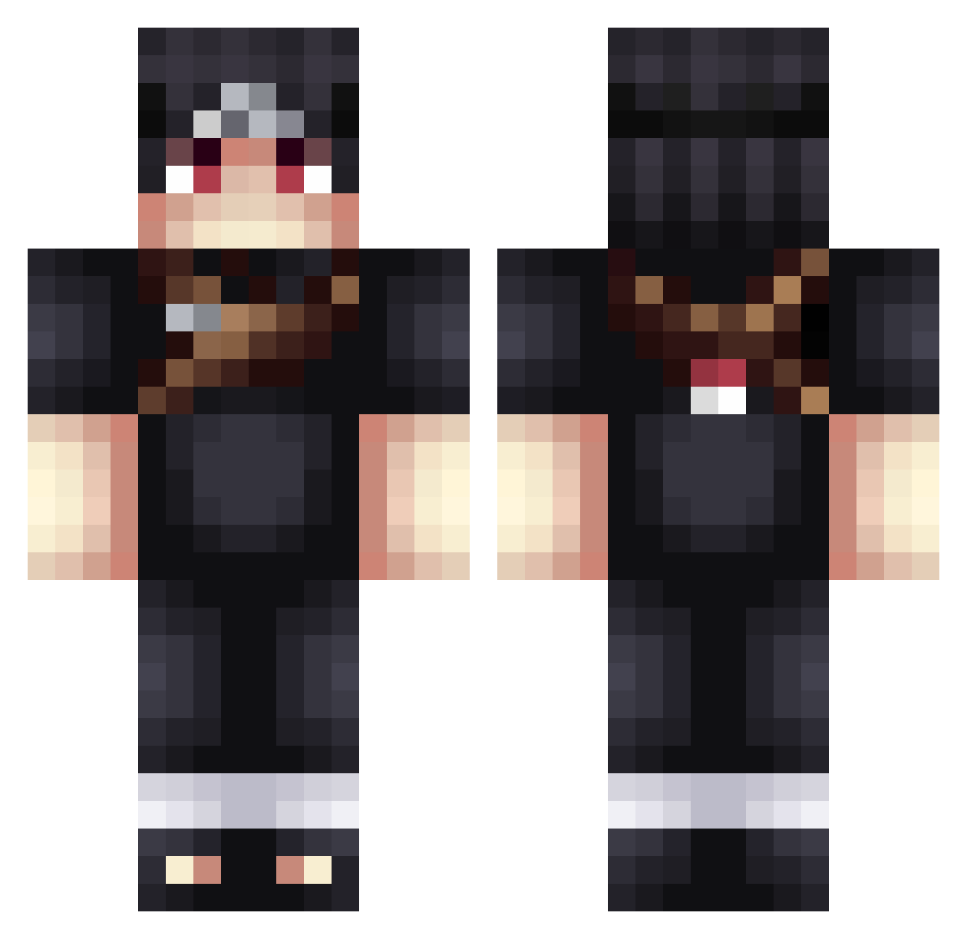 shizuui Minecraft skin, front and back view