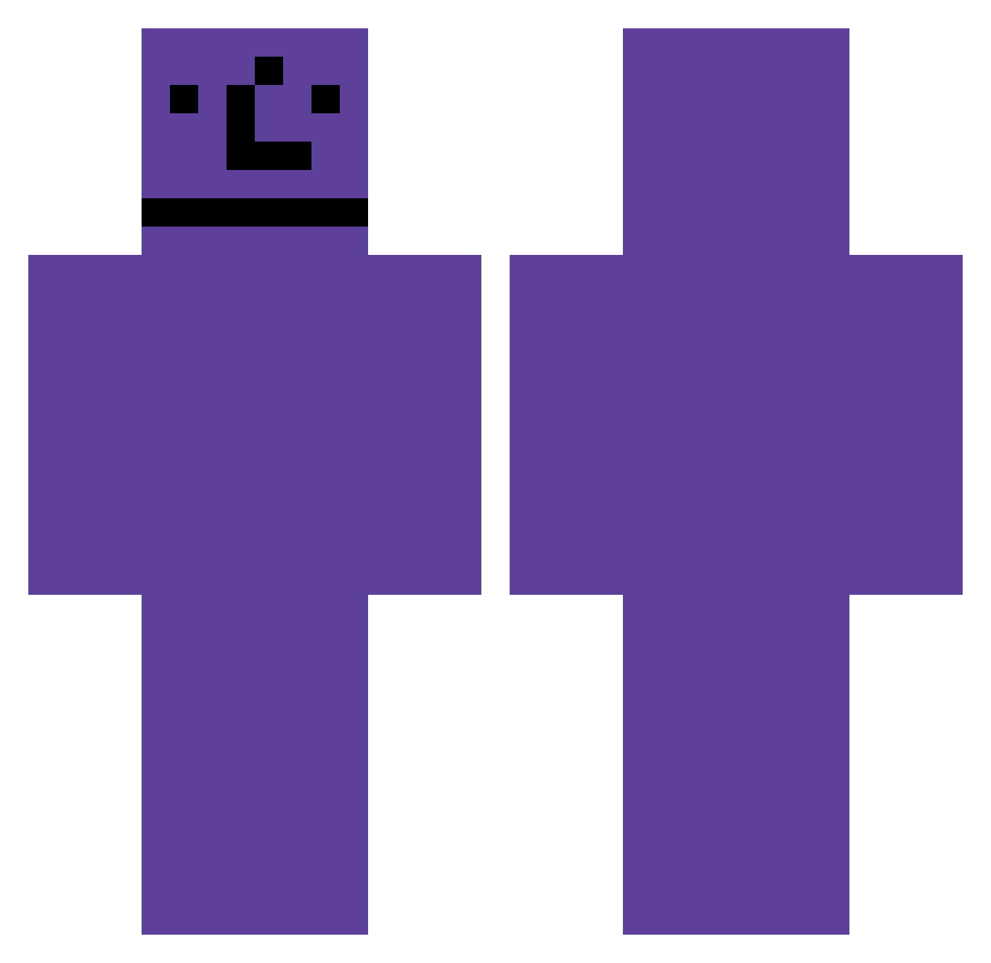 Tieso Minecraft skin, front and back view