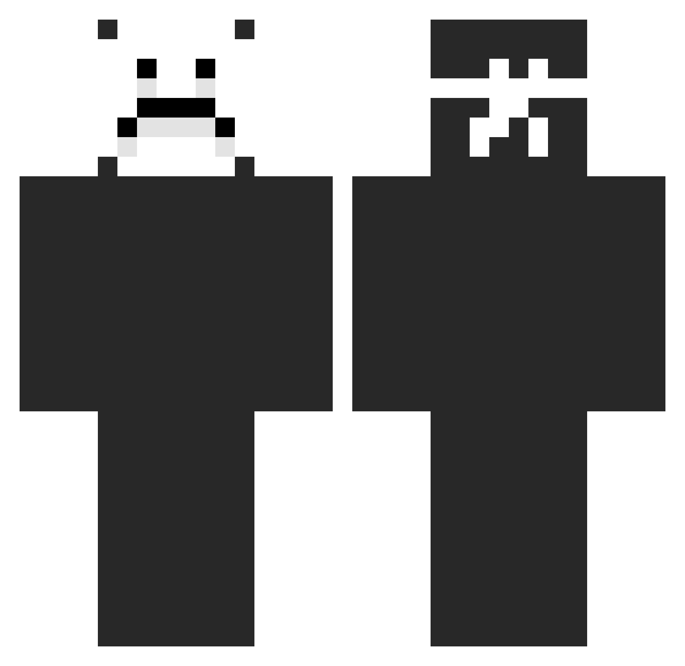 Zeuhg Minecraft skin, front and back view