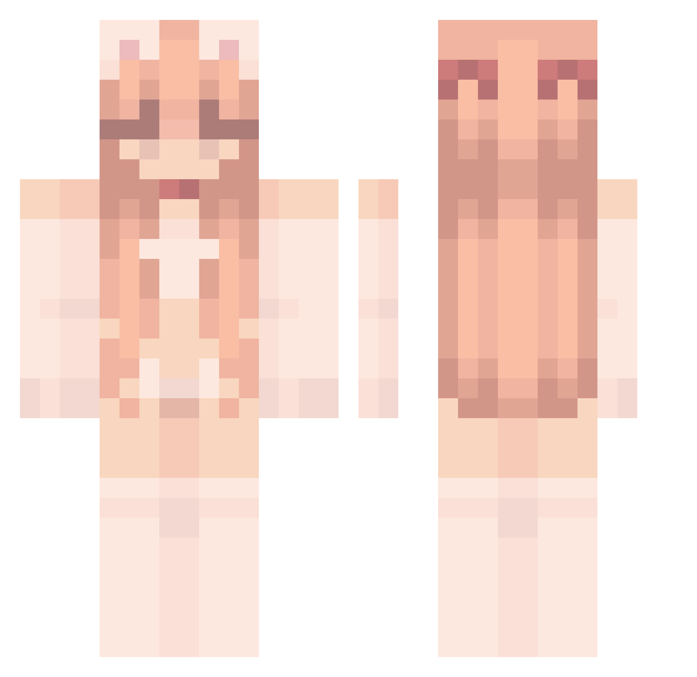Sandfreak Minecraft skin, front and back view