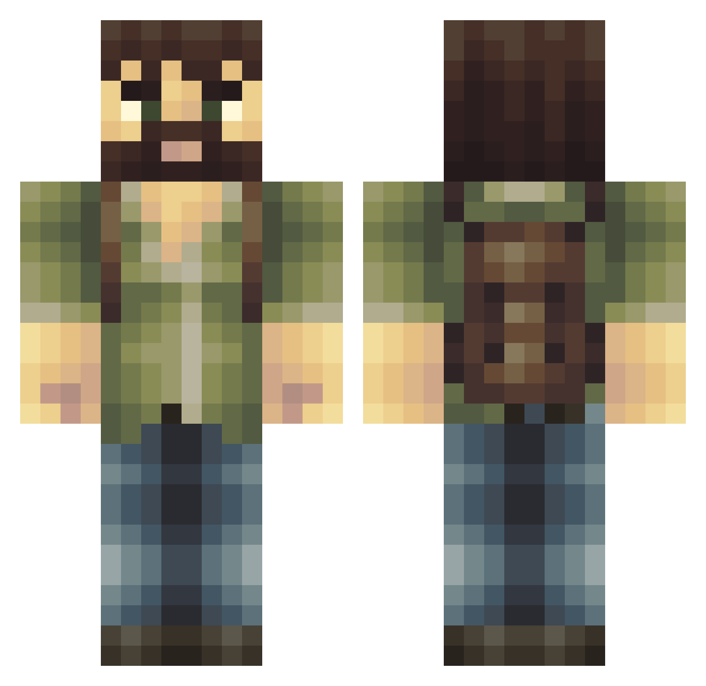 Ringdam Minecraft skin, front and back view