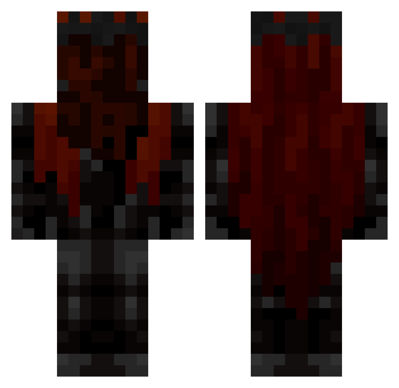 DarkLordAlmond Minecraft skin, front and back view