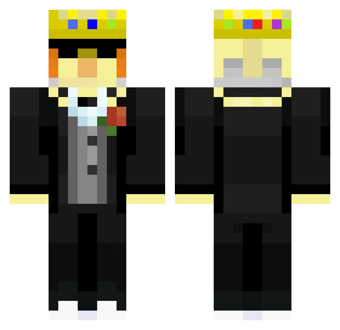 JoniTheBird Minecraft skin, front and back view