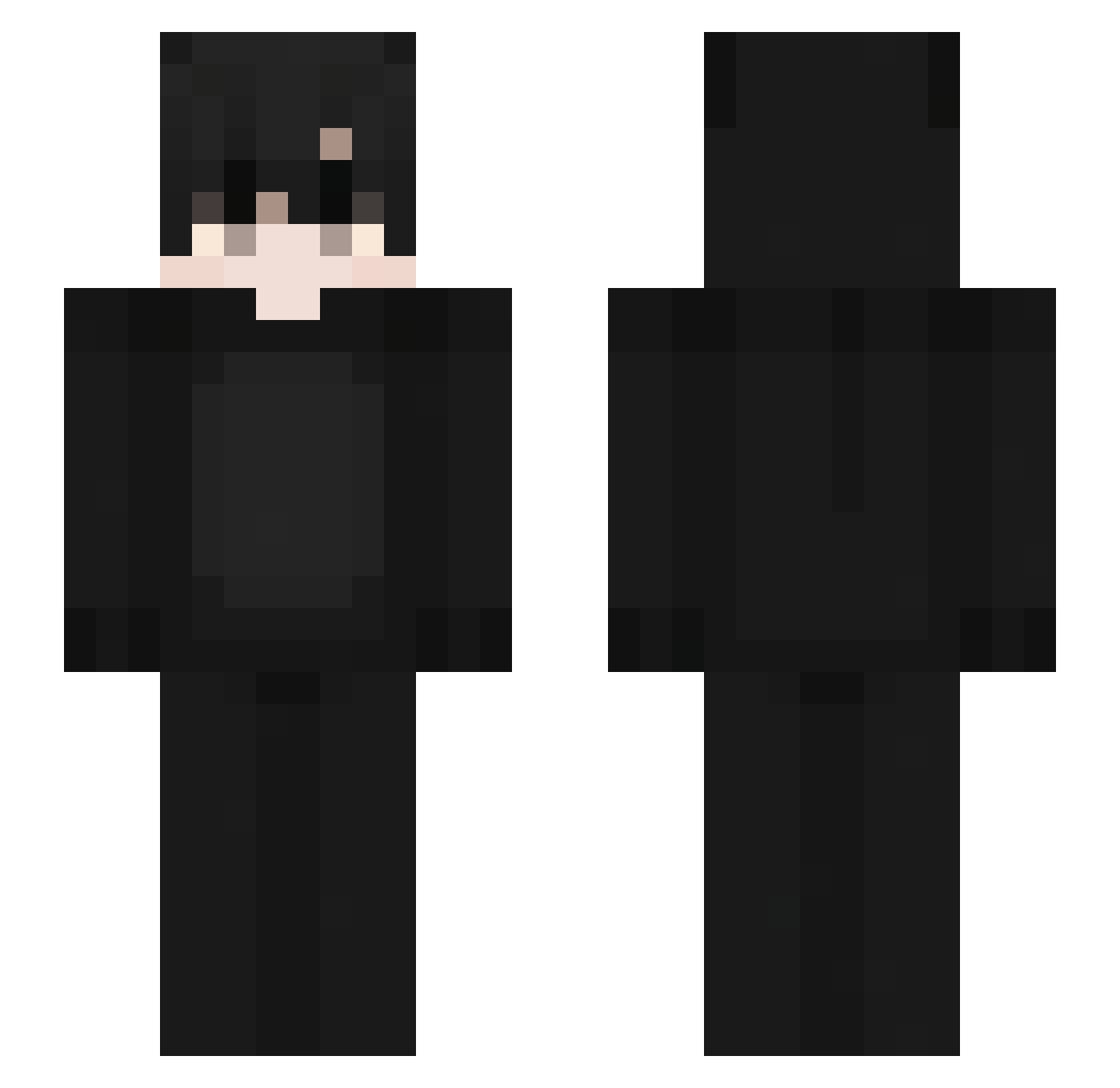 Properties Minecraft skin, front and back view