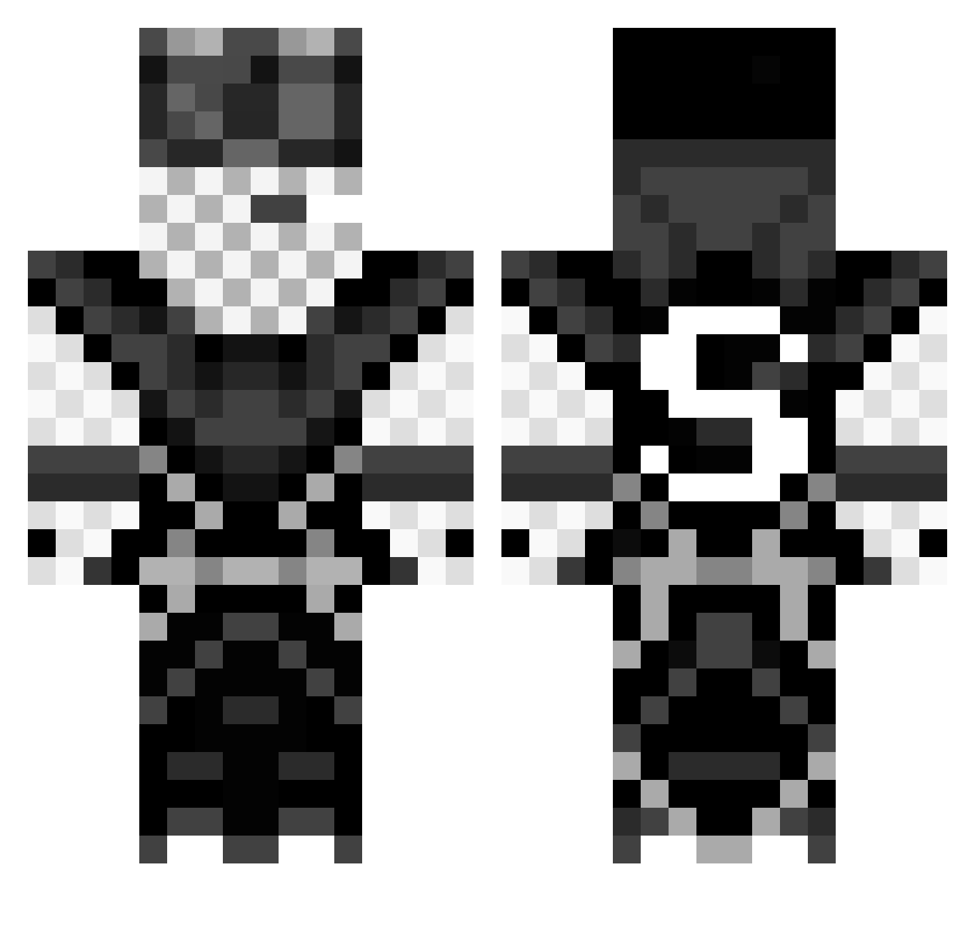TypicalTomer Minecraft skin, front and back view
