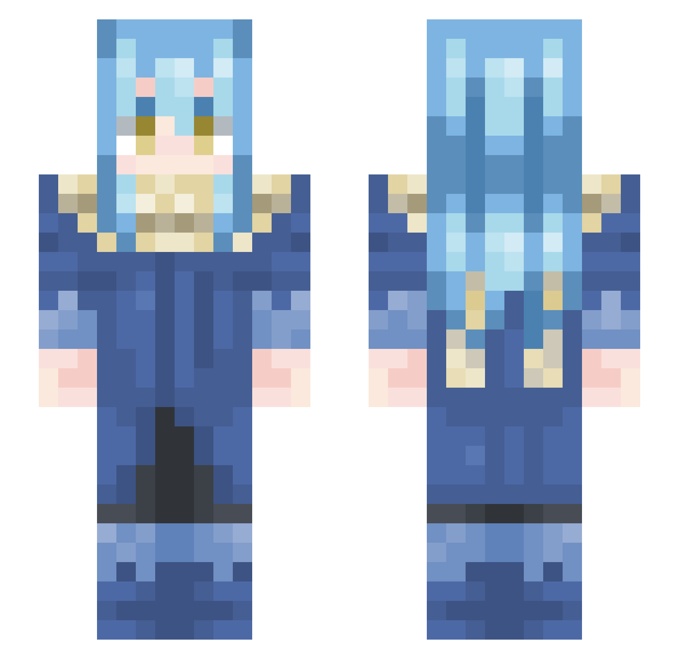 Johnluigi7 Minecraft skin, front and back view