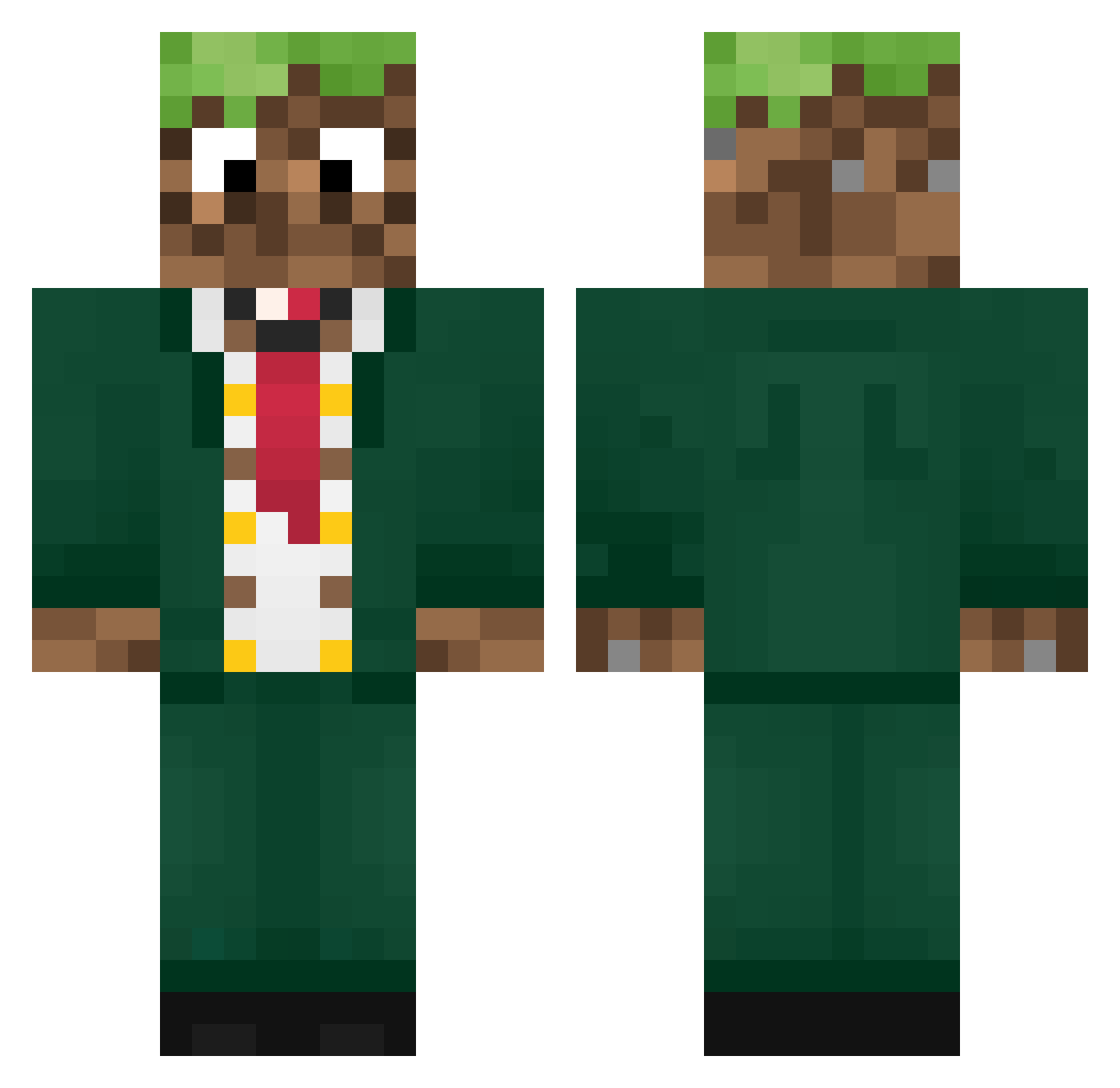 Mateohdez Minecraft skin, front and back view