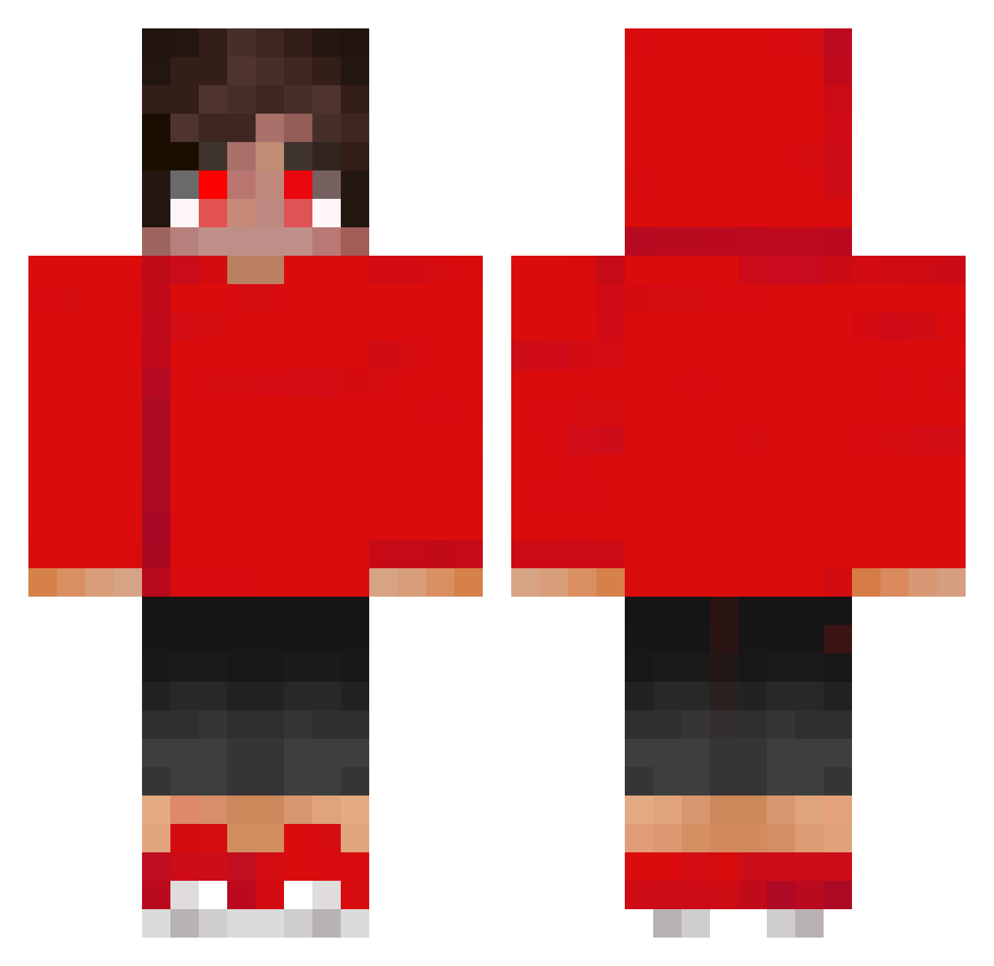 RockyYT Minecraft skin, front and back view
