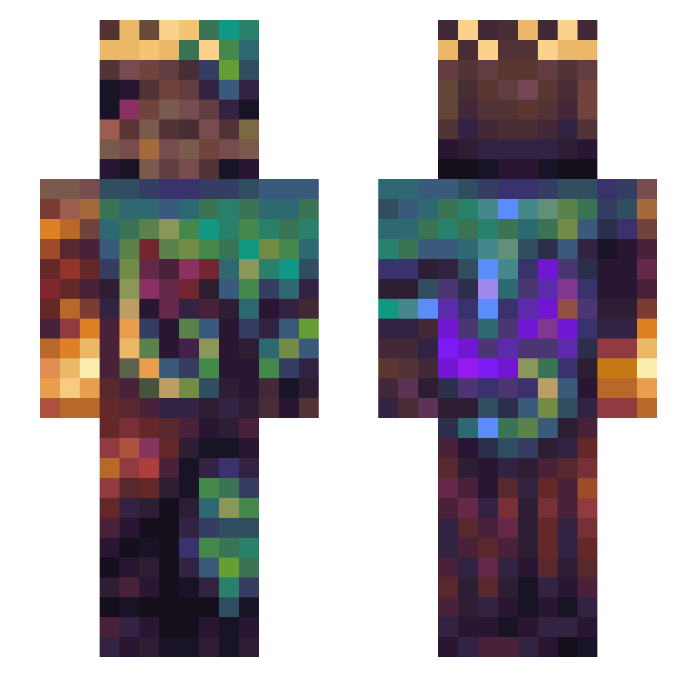 Silentsouul Minecraft skin, front and back view