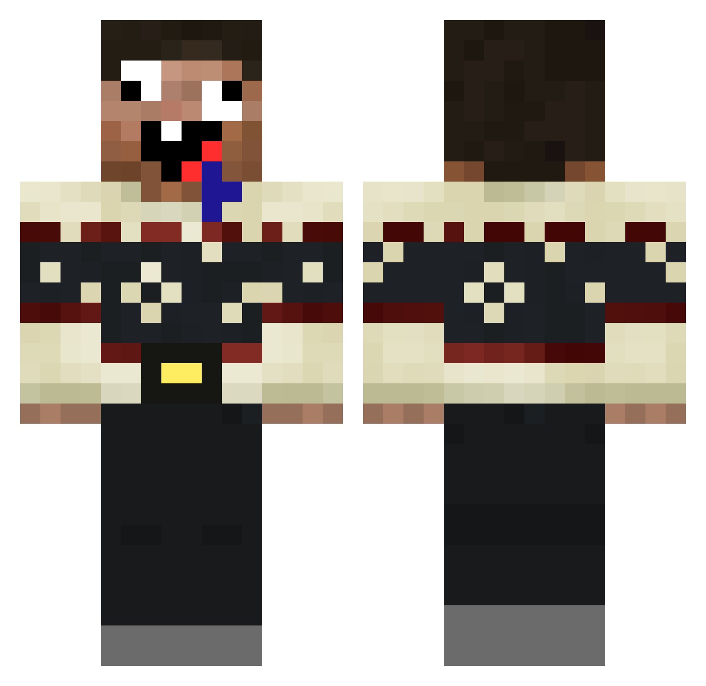rodolfogaymer Minecraft skin, front and back view