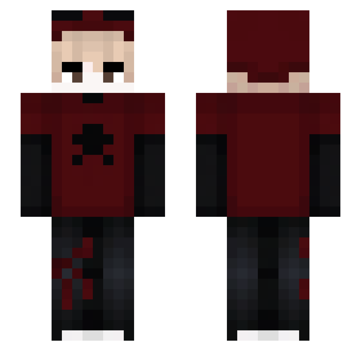 xEggRato Minecraft skin, front and back view