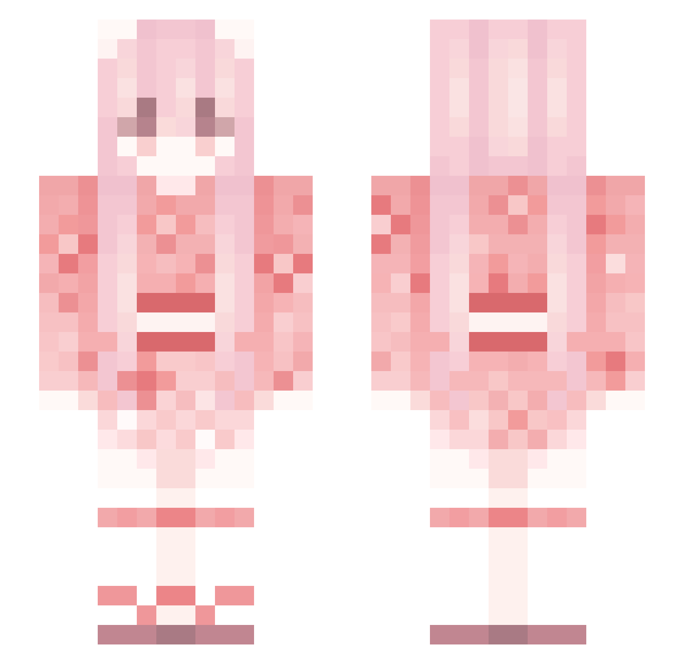 XingYue1111 Minecraft skin, front and back view