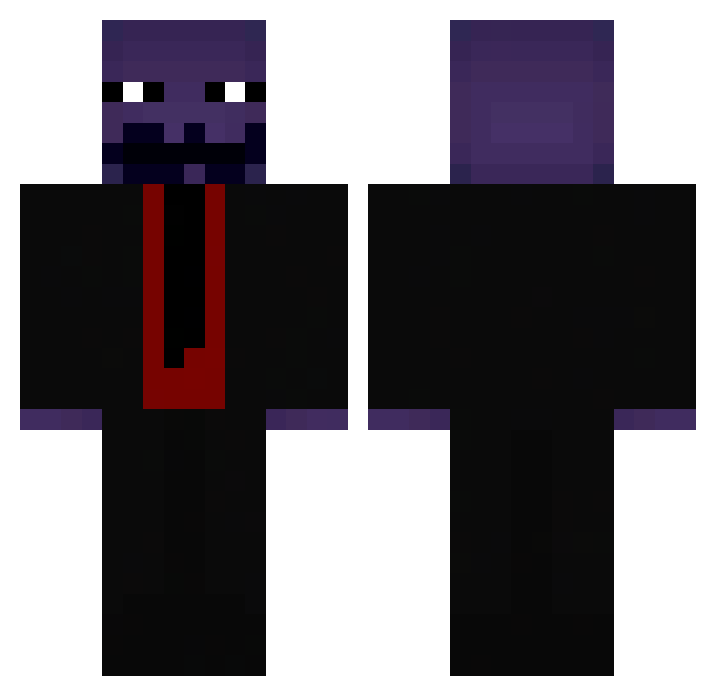KurT_Asylum Minecraft skin, front and back view