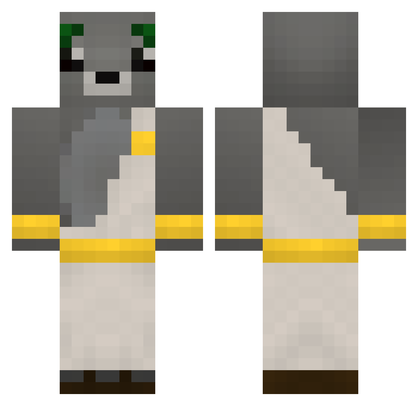 Robex2426 Minecraft skin, front and back view