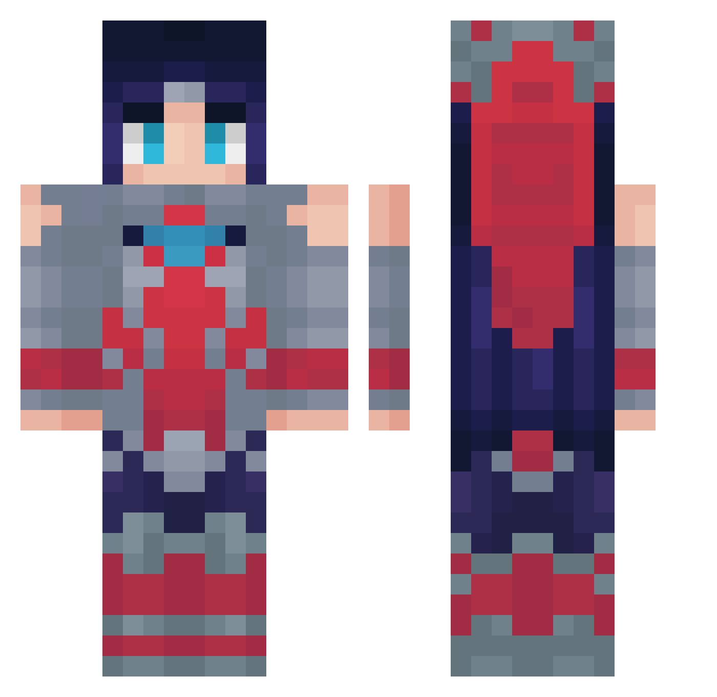 IG_Irelia Minecraft skin, front and back view
