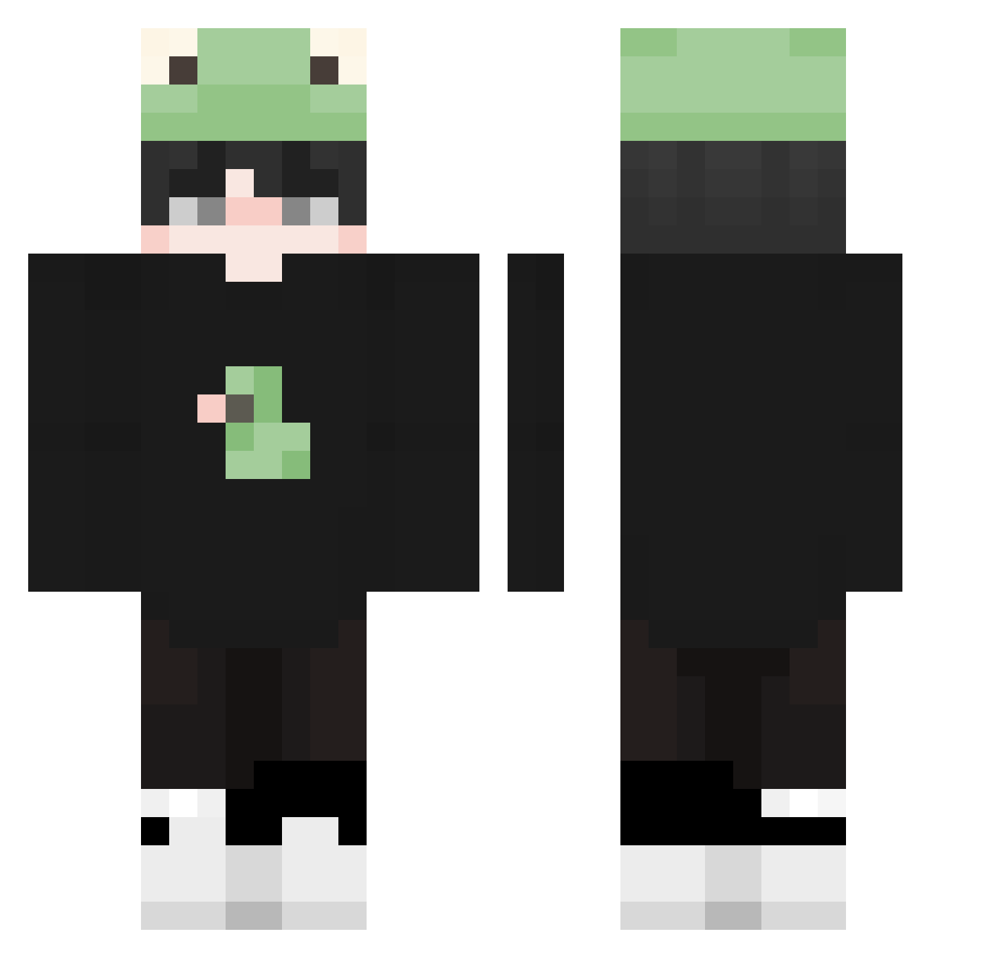 SenisYTT Minecraft skin, front and back view
