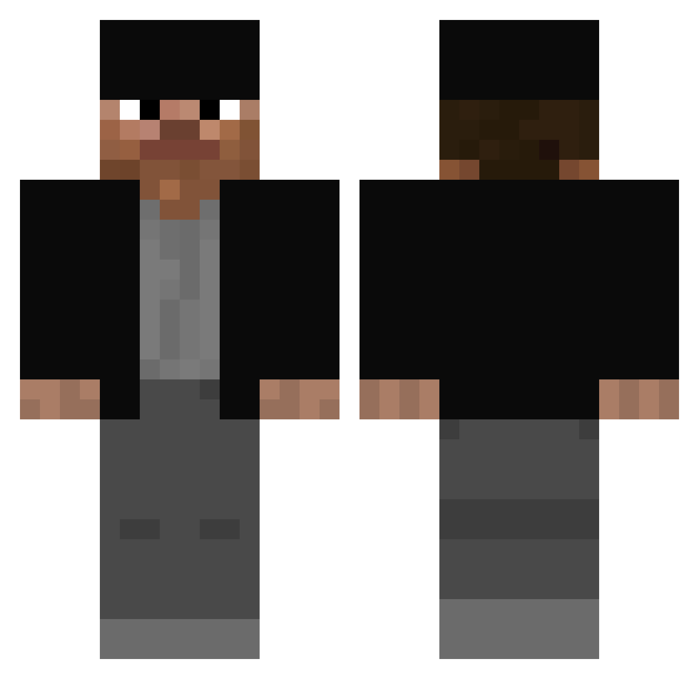 Wumdingers Minecraft skin, front and back view