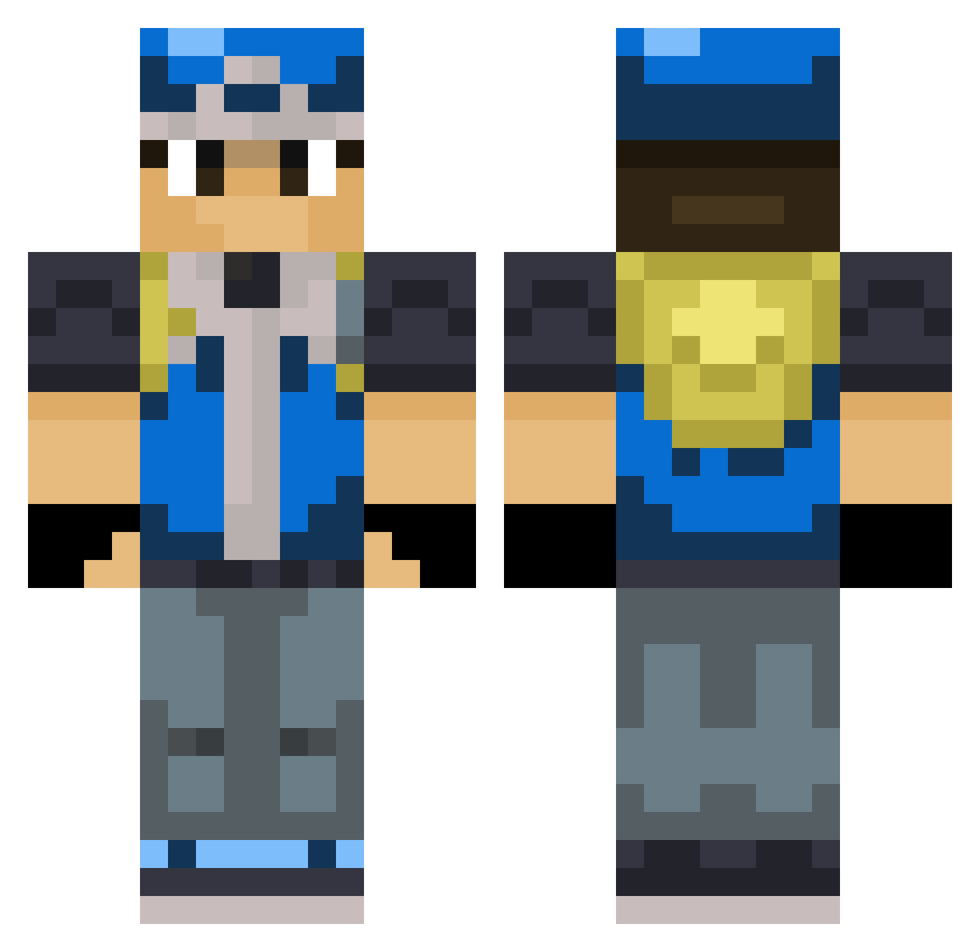 Greggythulhu Minecraft skin, front and back view