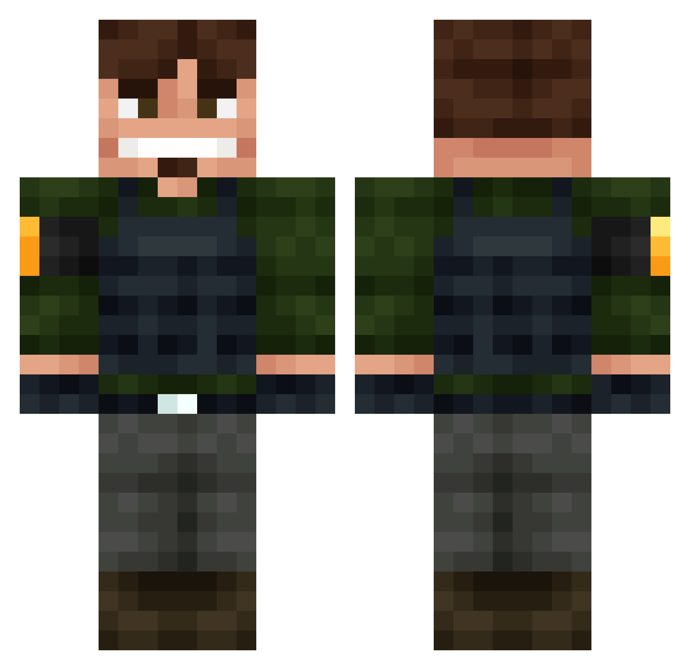 MickyY1T Minecraft skin, front and back view
