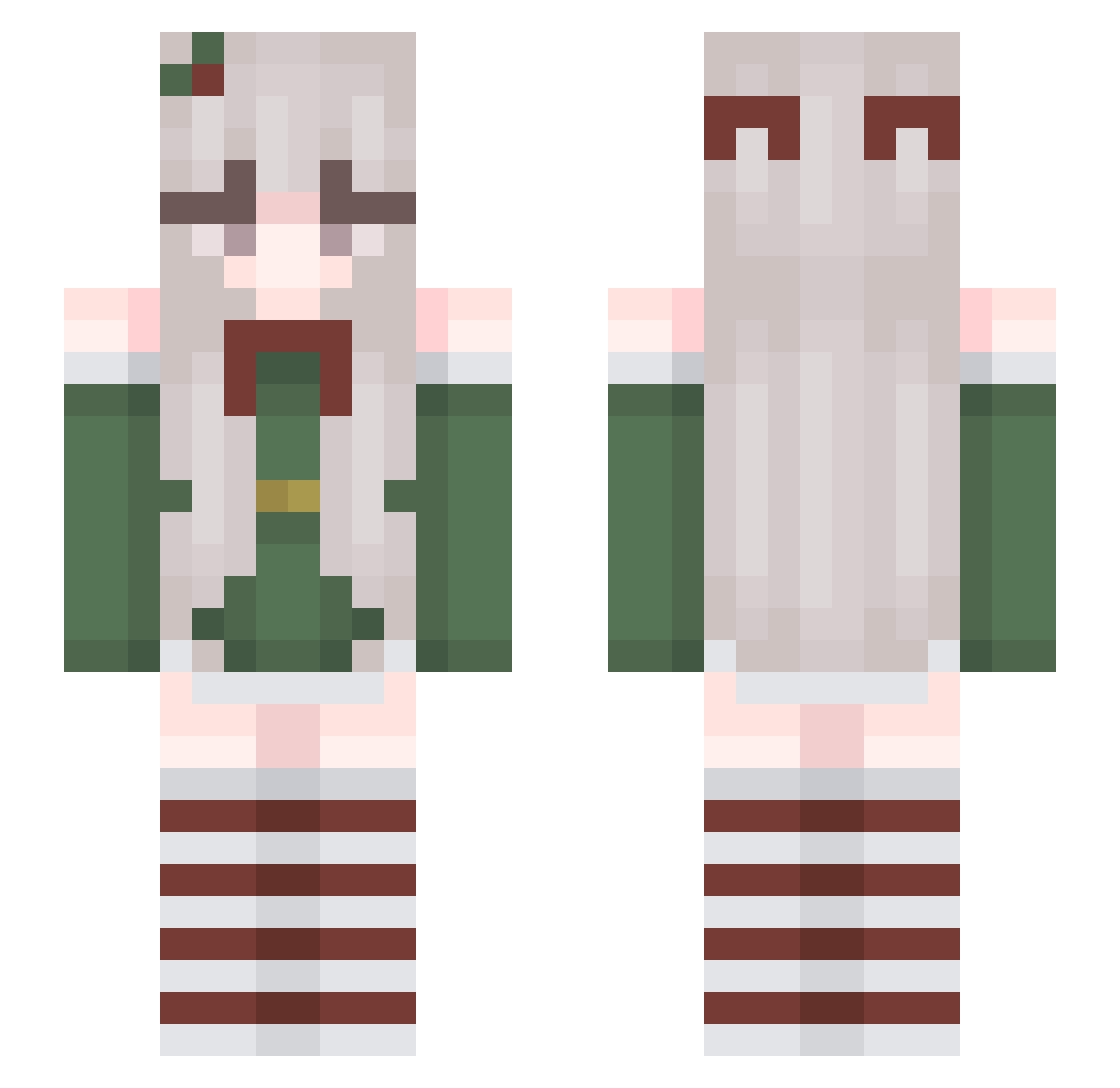 Helestaa Minecraft skin, front and back view