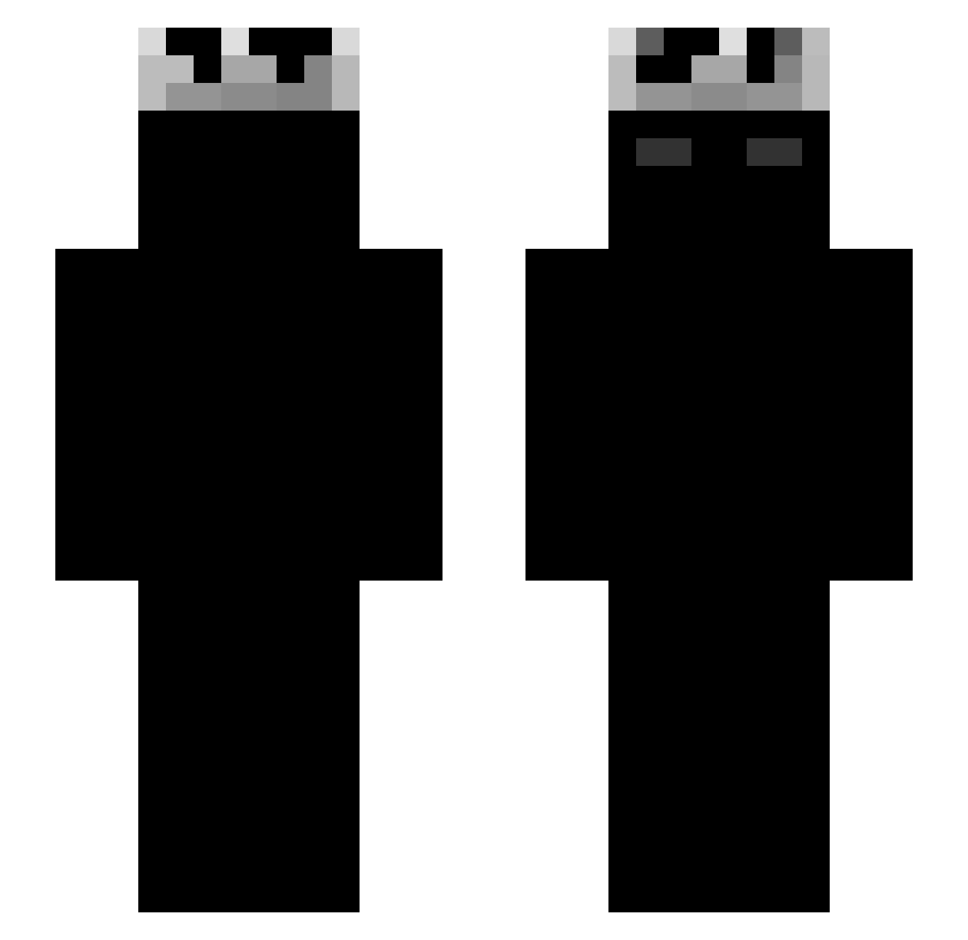 Rvzza Minecraft skin, front and back view