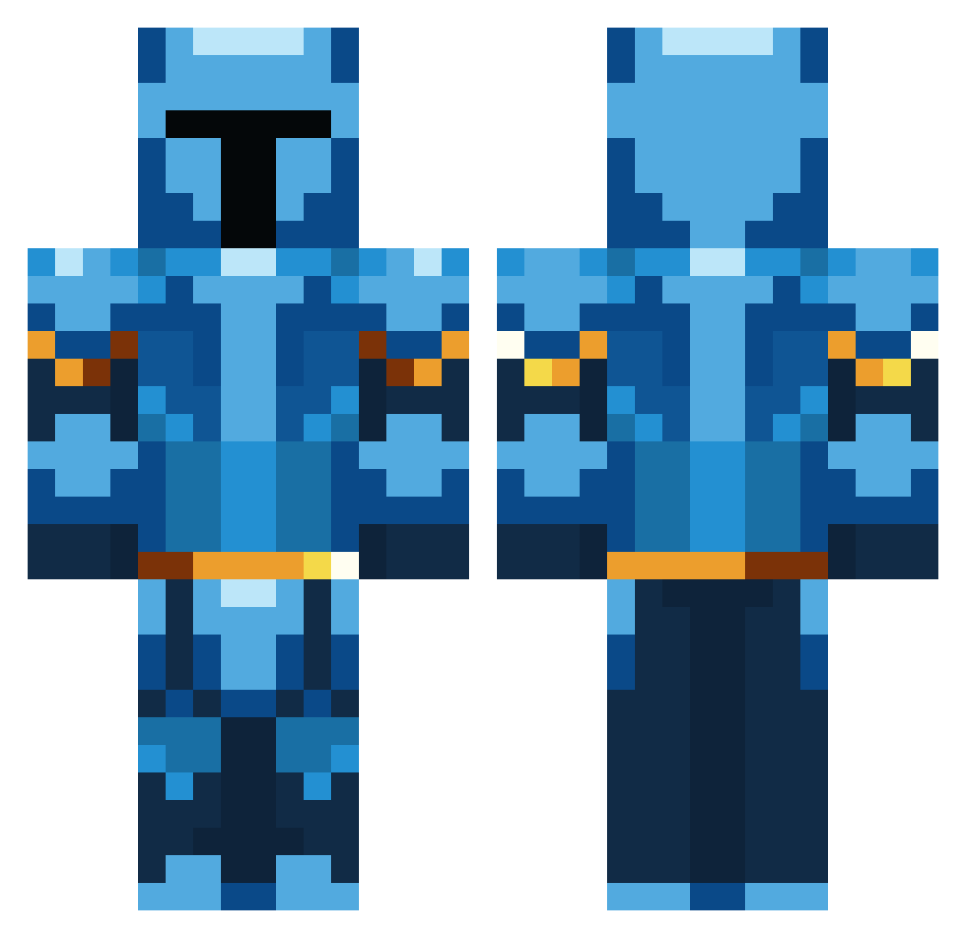 Cxzper Minecraft skin, front and back view