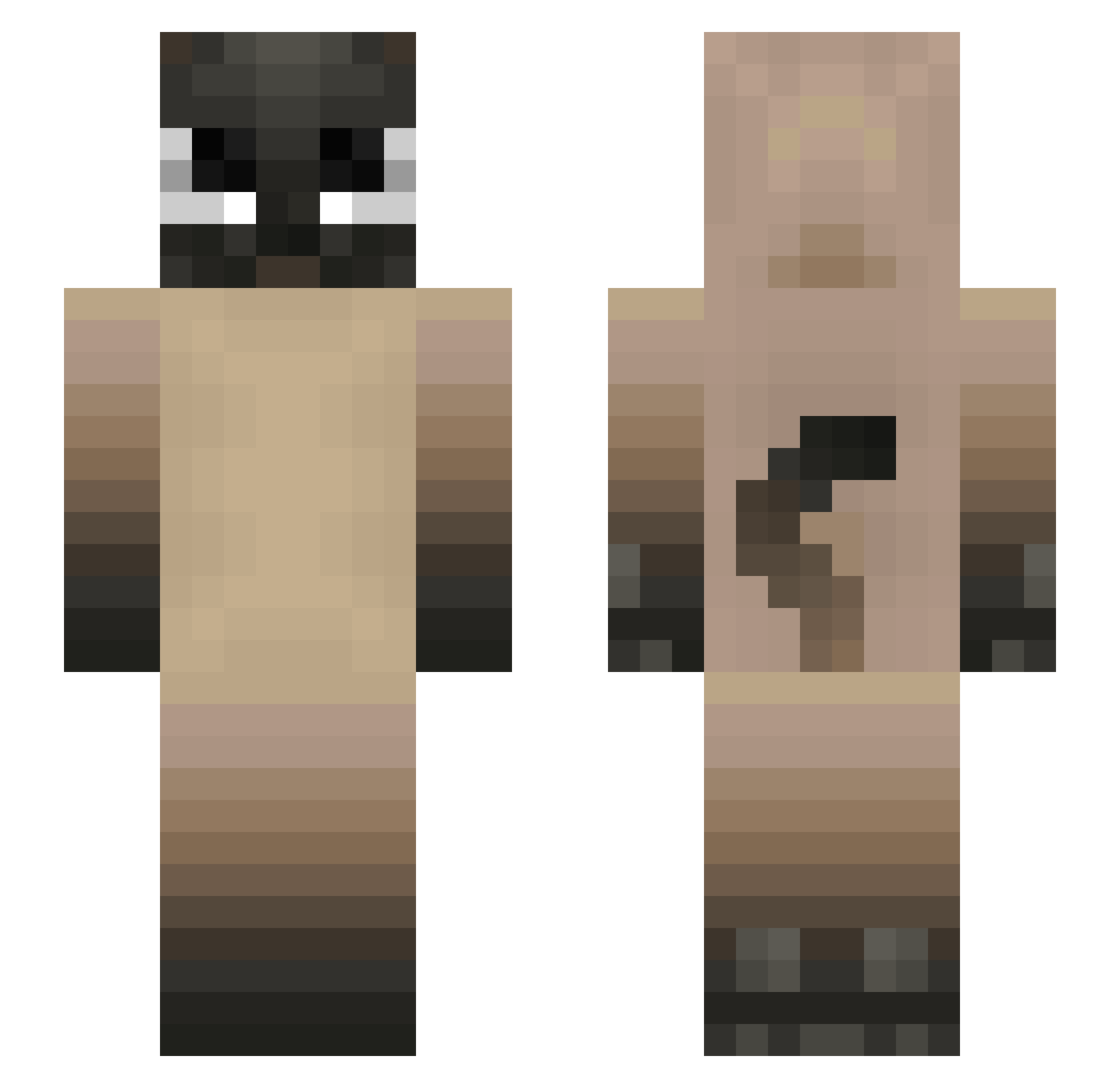 Mildrid Minecraft skin, front and back view
