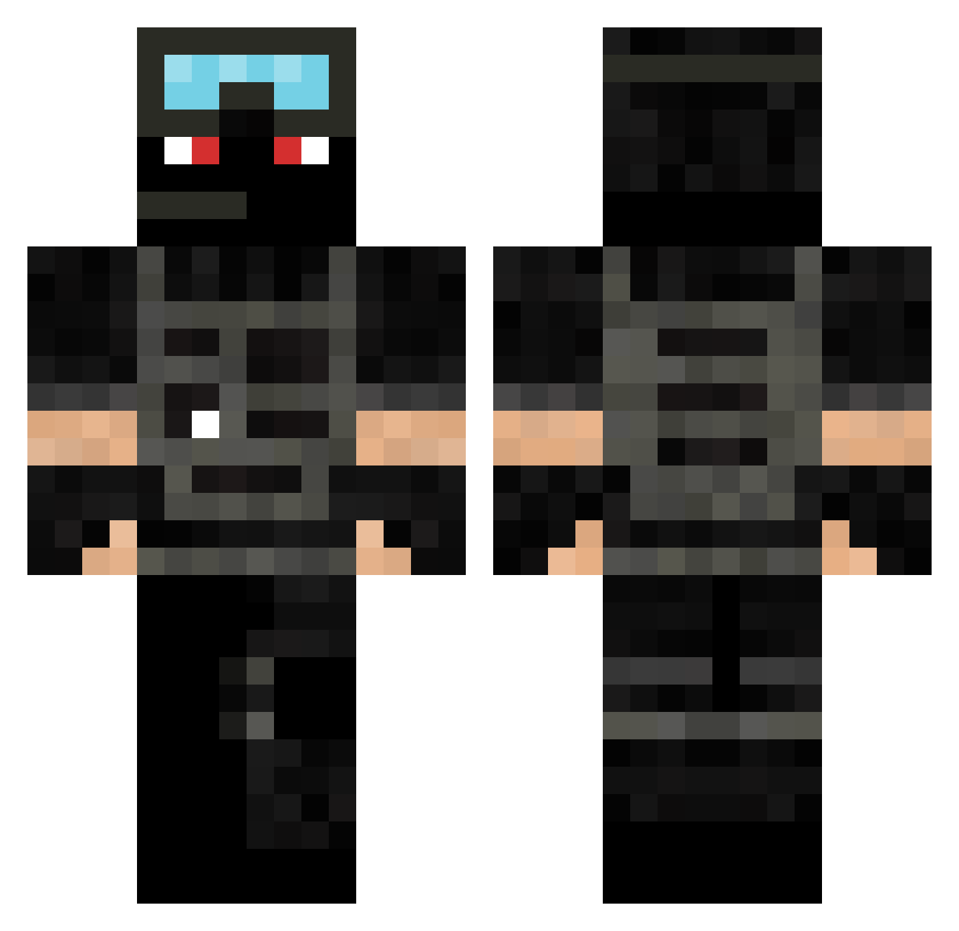 Sculky15 Minecraft skin, front and back view
