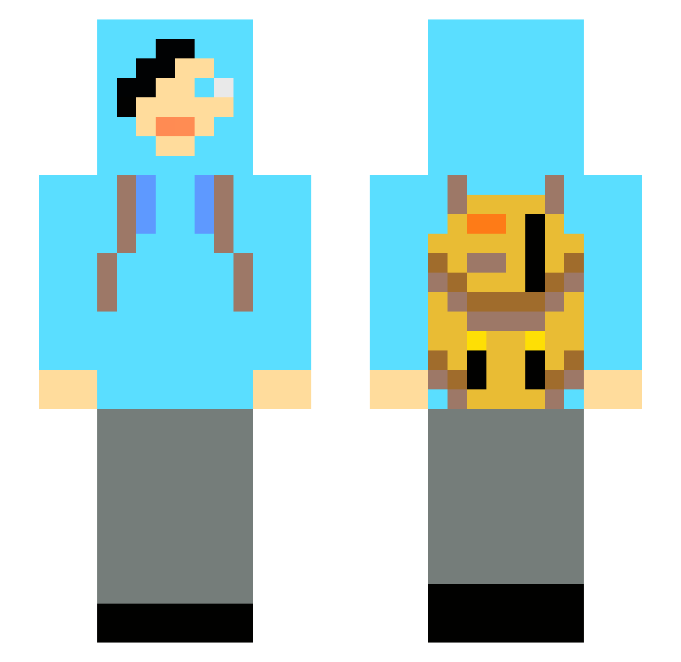VIITRIKZ Minecraft skin, front and back view