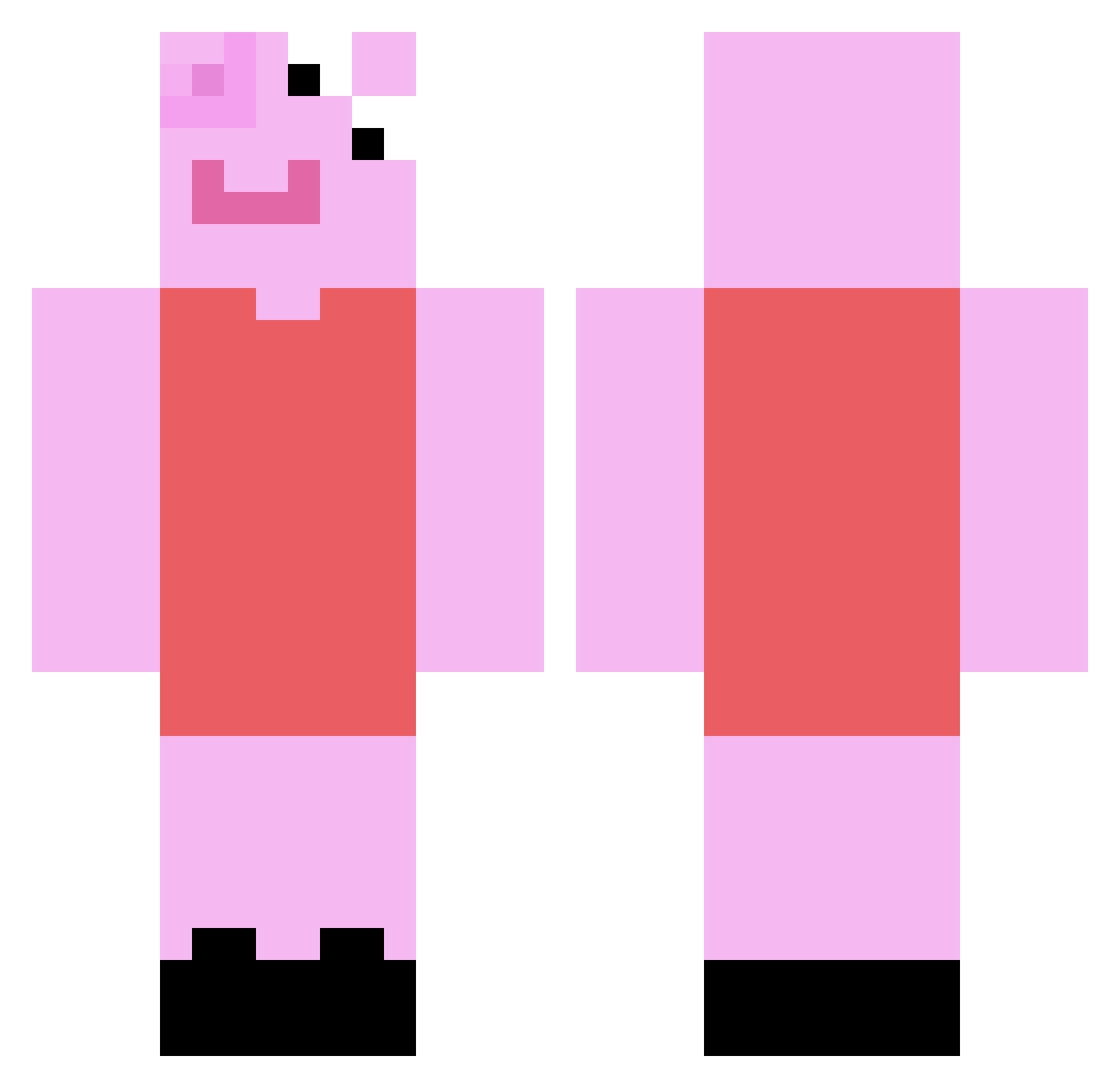 Abridging Minecraft skin, front and back view