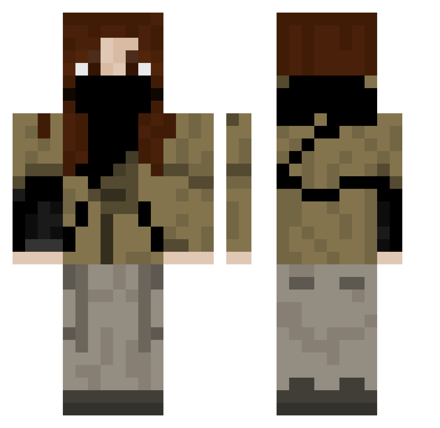 goretexgirl Minecraft skin, front and back view