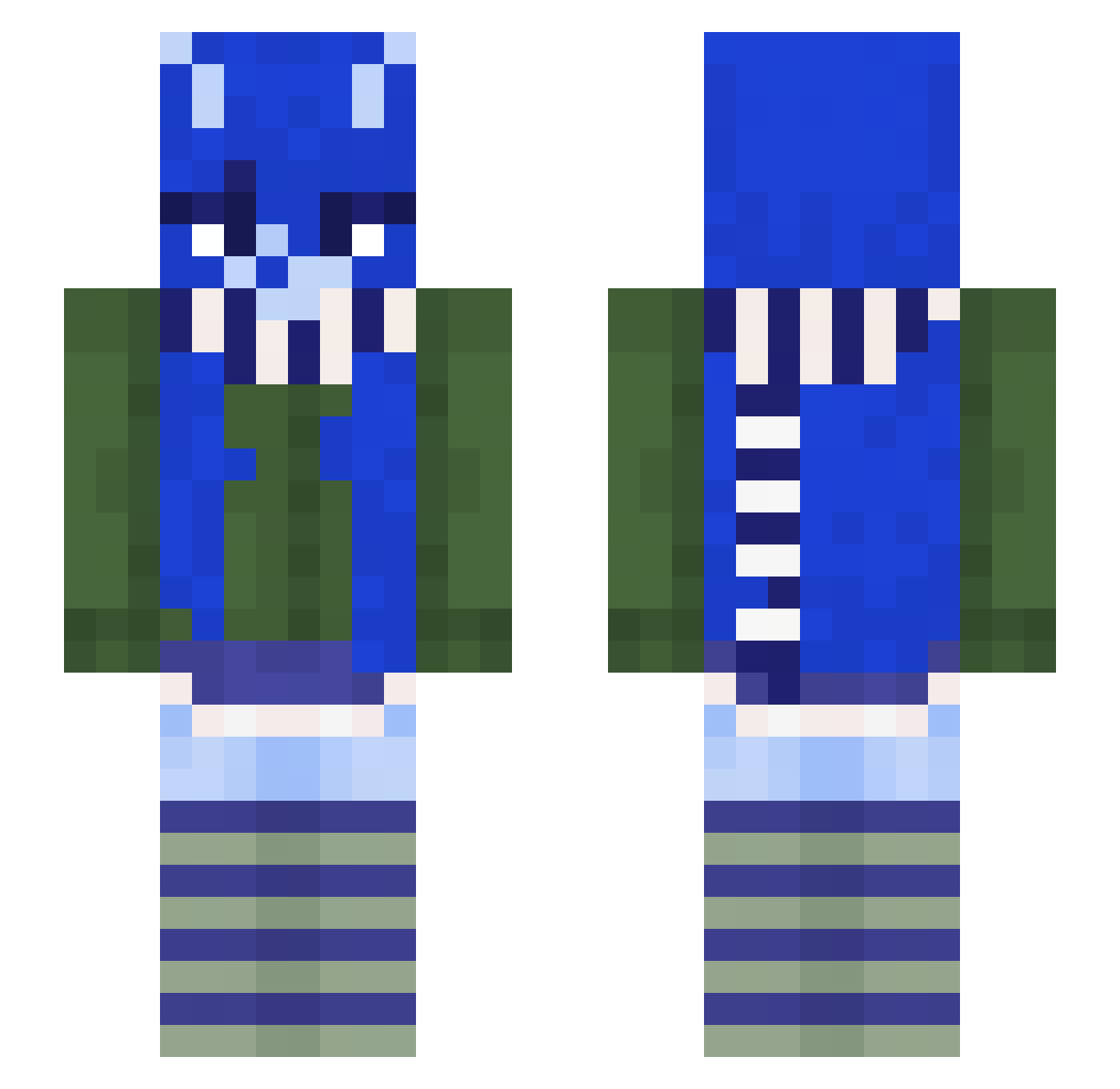 Saanichi Minecraft skin, front and back view