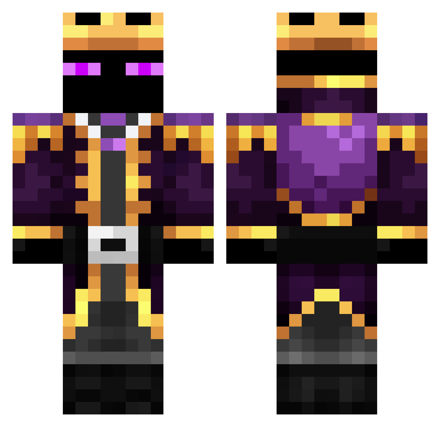 xmsjda Minecraft skin, front and back view