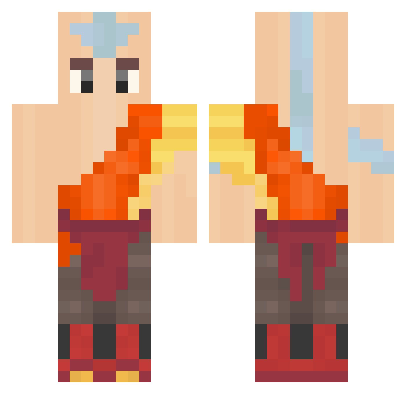 jcsisgoodinbed Minecraft skin, front and back view