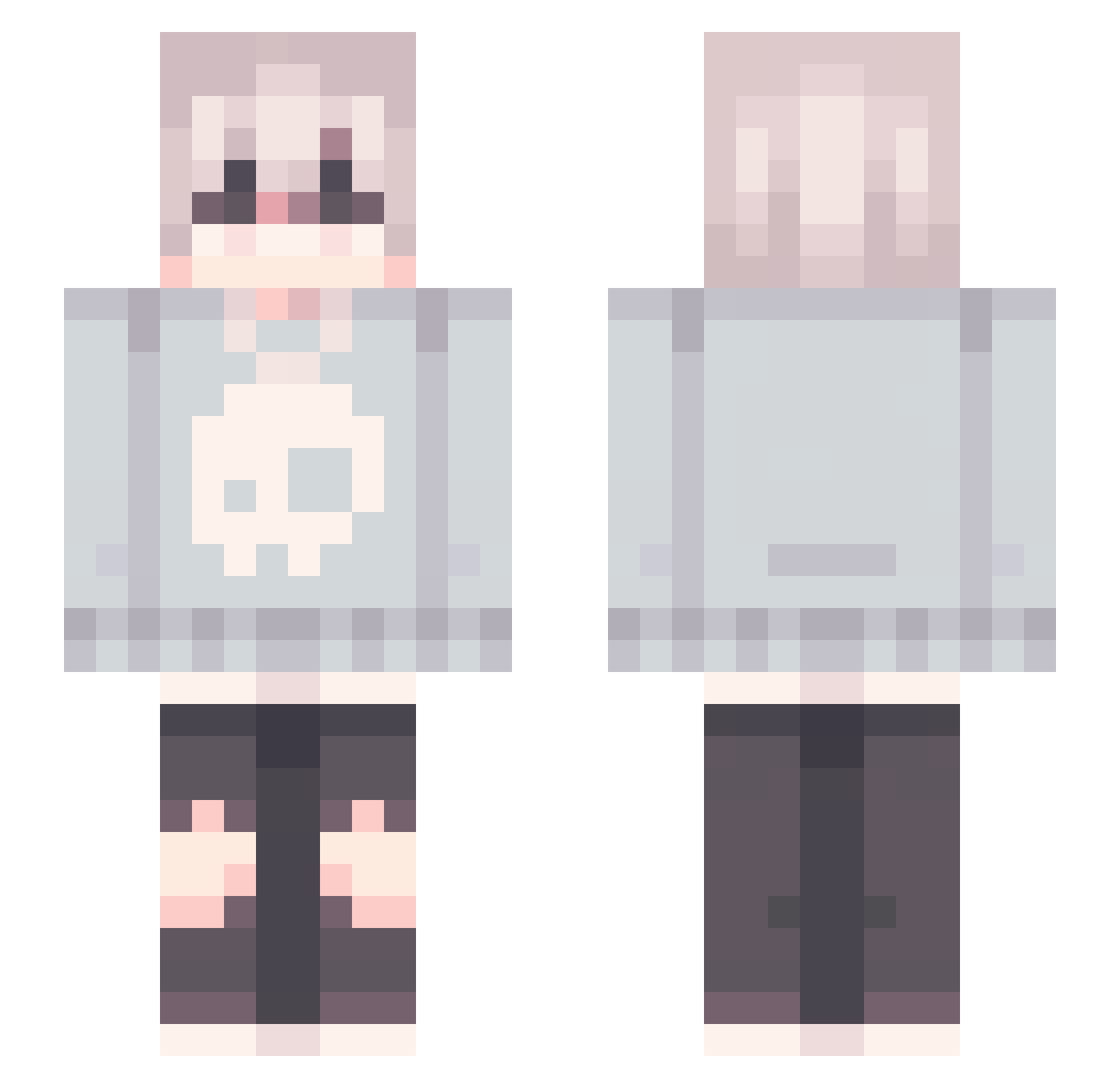 V1nky Minecraft skin, front and back view