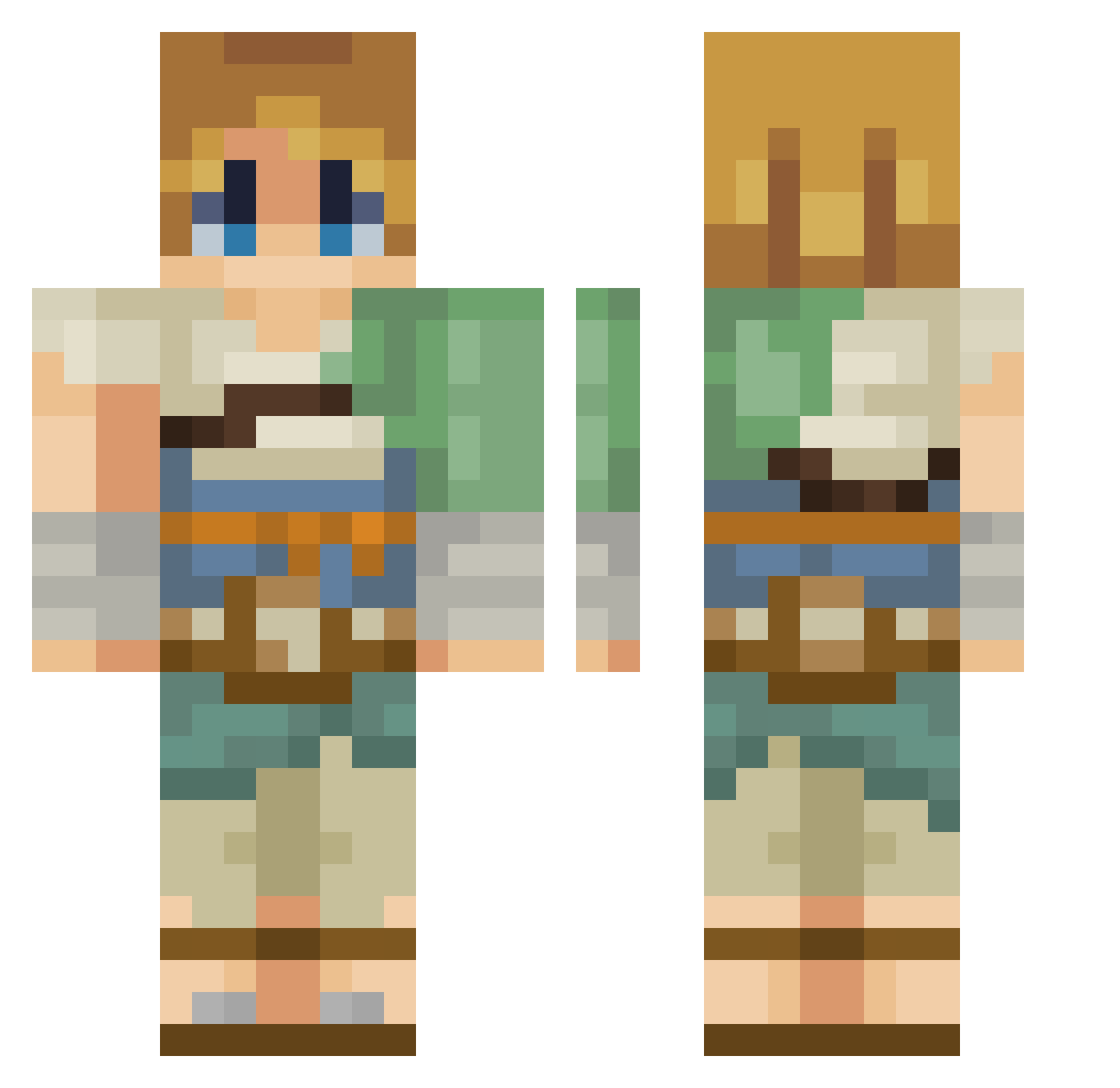 Cundles Minecraft skin, front and back view