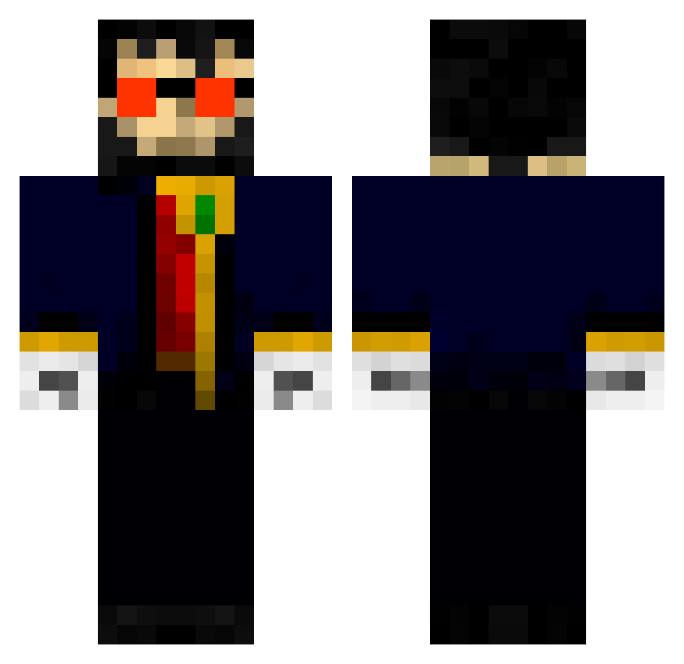 PAR4MOR3 Minecraft skin, front and back view