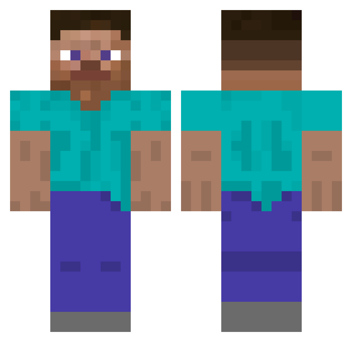 plerp_ Minecraft skin, front and back view