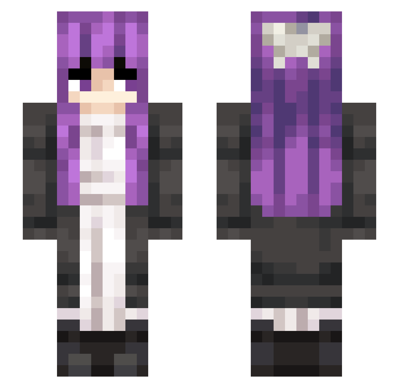 Alebinjaa Minecraft skin, front and back view