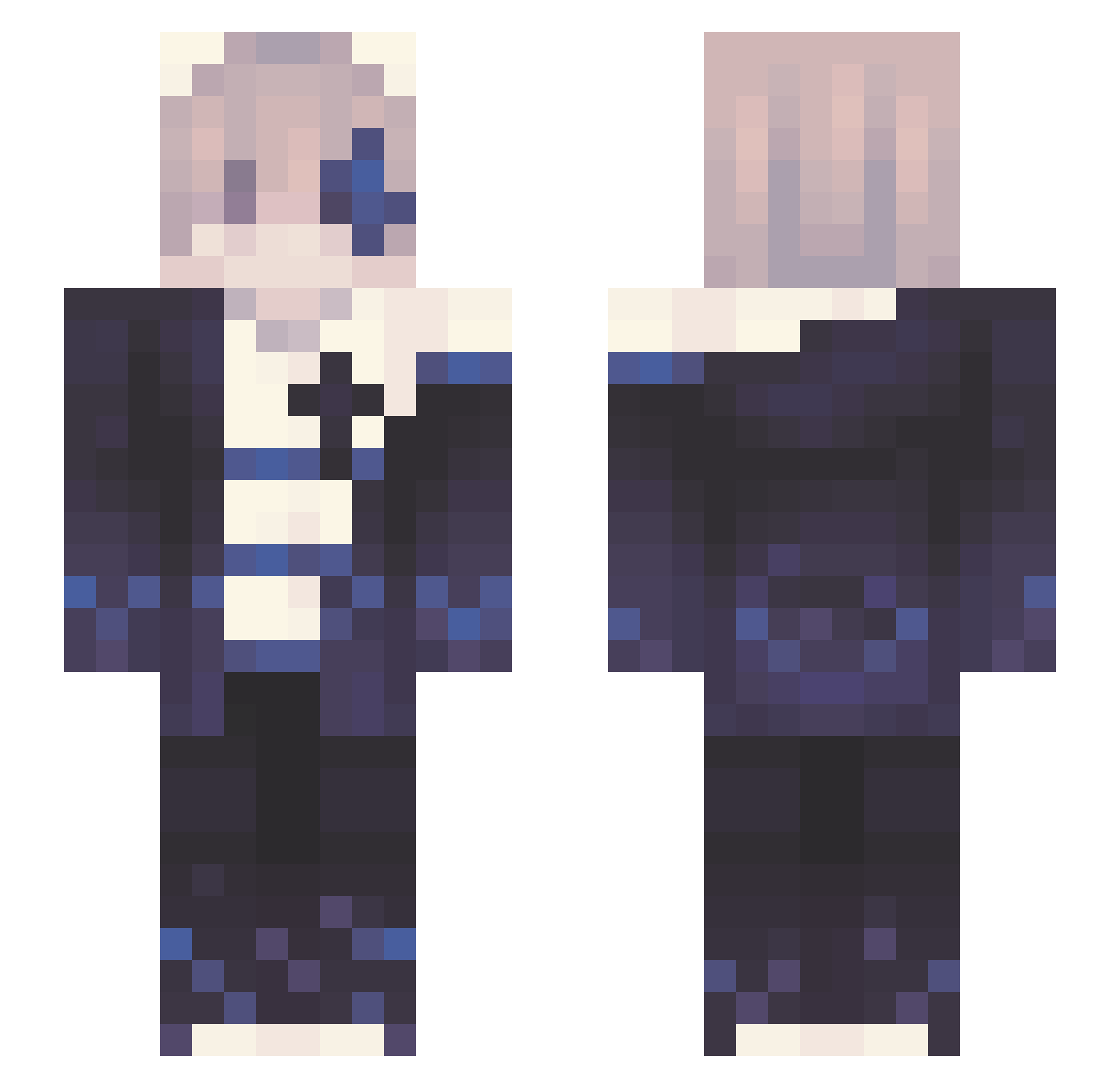 zuuxii Minecraft skin, front and back view