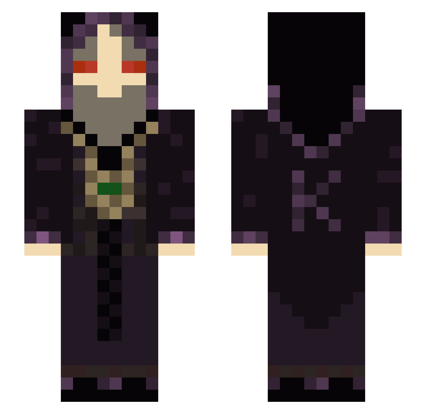 Aegisthus Minecraft skin, front and back view