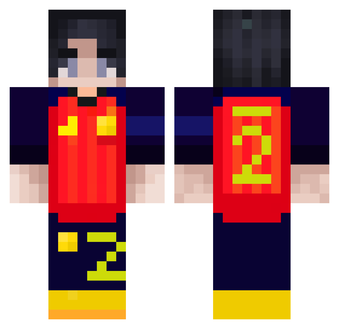Davdark02 Minecraft skin, front and back view