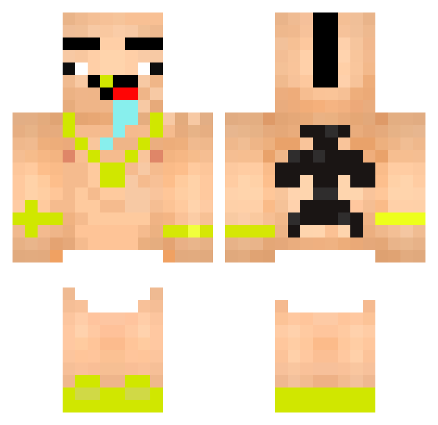 19cm_ Minecraft skin, front and back view