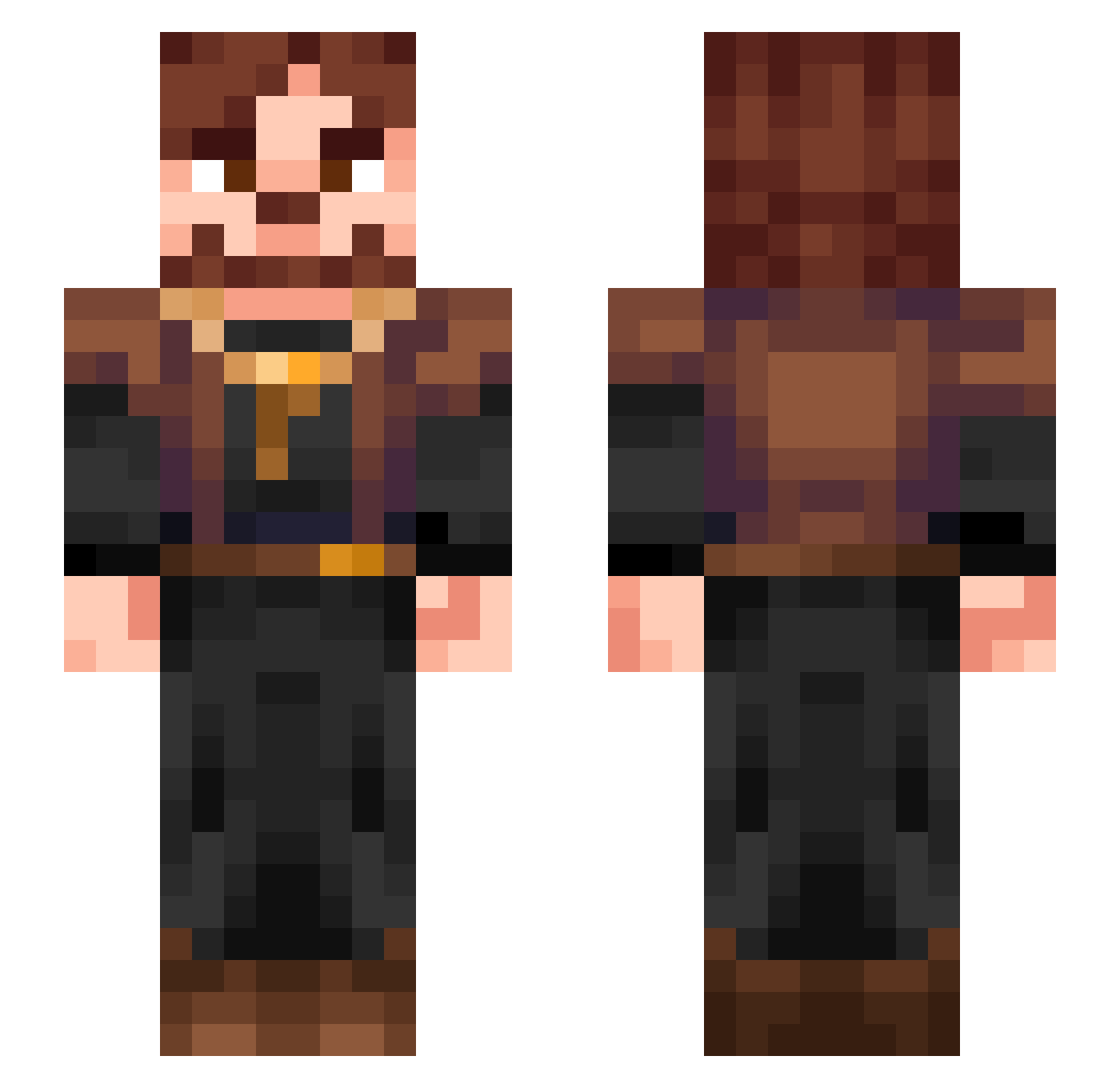 Reeyzi Minecraft skin, front and back view